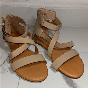 Beige Strappy Women's Gladiator Sandals